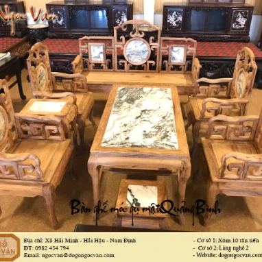 Bàn ghế móc gỗ gụ mật Quảng Bình