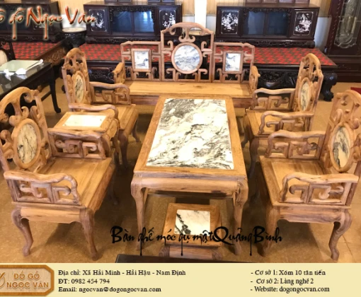 Bàn ghế móc gỗ gụ mật Quảng Bình